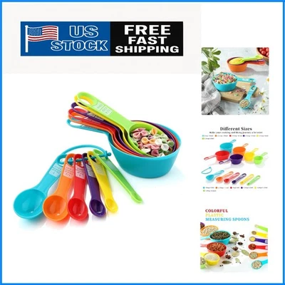 Tazas y cucharas medidoras codificadas por colores de 12 piezas - Esencial para cocina apta para lavavajillas Foto 1 de 4