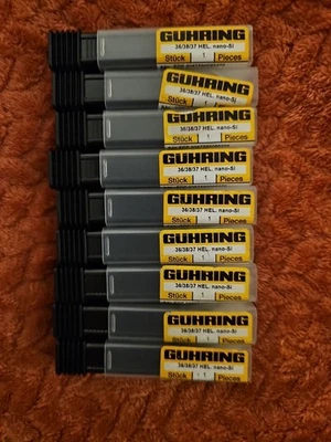 Fresadora de extremo de carburo Guhring 3/8x3/8X7/8X2-1/2 R.090 36/38/37 ángulo de hélice Foto 1 de 2