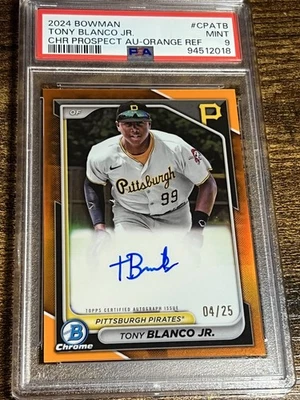 TONY BLANCO JR 2024 Bowman Chrome 1st True Orange Auto /25 #CPA-TB PSA 9 - Image 1 of 2