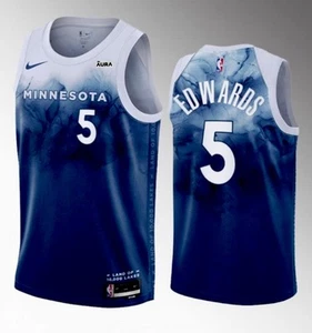 Anthony Edwards Minnesota Timberwolves Nike Swingman City Jersey Size Large Navy - Picture 1 of 3