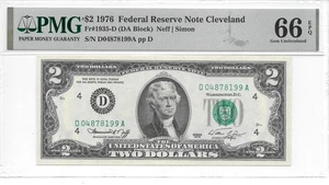 1976 Cleveland $2 FRN (DA Block) PMG 66 EPQ Gem Uncirculated - Picture 1 of 2