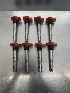 Audi RS4 B7 4.2 V8 BNS Set Of Ignition Coil Packs Red X8 06E905115D - Picture 1 of 6