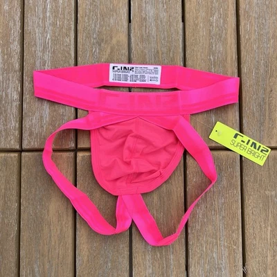 C-IN2 男式棕榈粉色 Superbright Jock 带绑带内衣尺寸 M L XL — 第 1/4 张图片