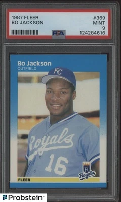 1987 Fleer Baseball #369 Bo Jackson Kansas City Royals RC Rookie PSA 9 MINT - Image 1 of 2