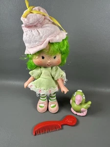 Vintage Strawberry Shortcake Lime Chiffon Doll & Parfait Parrot Pet & Comb - Picture 1 of 11