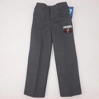 NEW Dickies Classic Fit Pants Reinforced Knee Chinos Boys Size 6 Regular Gray - Image 1 of 4