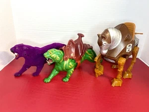 MOTU Masters Of The Universe BATTLECAT STRIDOR & PANTHOR Figures 1981 Parts Lot - Picture 1 of 12
