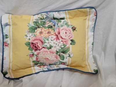 Vintage Yellow Floral CROSCILL Princess Throw Pillow 19x15  - Image 1 of 4