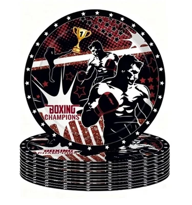 Plato de Boxeo Deportes Cumpleaños Fiesta Vajilla Decoración Super Genial 7" 8 un. Foto 1 de 4