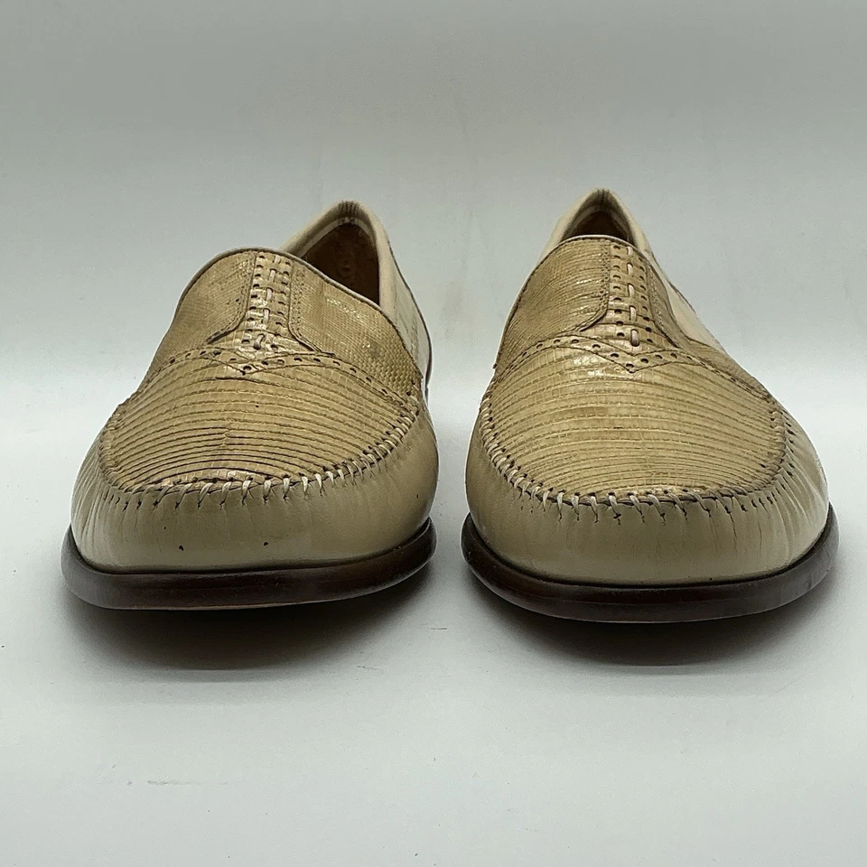 Zapatos sin cordones David Eden usados de cuero genuino/lagarto marfil talla 9 para hombre Foto 1 de 4