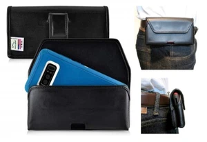 Leather Rugged Pouch Sideways Fits Galaxy S10+ Plus Otterbox Defender Case On - Picture 1 of 10