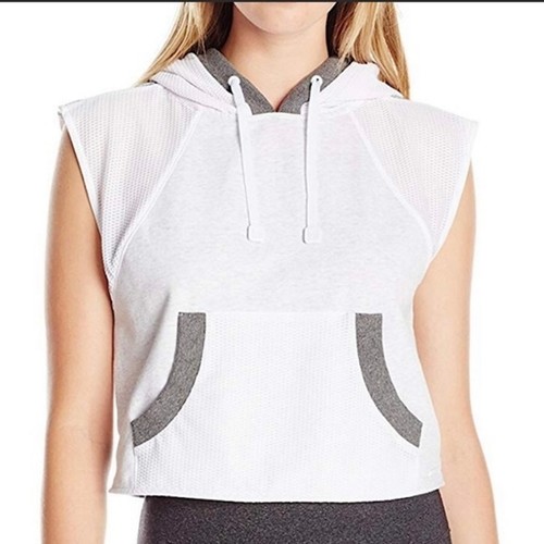 VETEMENTS Felpa con cappuccio Blanc Noir Crop nuova con etichetta M