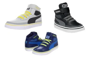 PUMA Boy's Maeko S Mid V Kids High Top Black Blue Grey Sneakers Size 11-3.5 - Picture 1 of 1