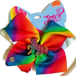 Girls Big Bows - Sweet 16 Birthday Collection Glitter Unicorn Large Girl Bow - Picture 1 of 6