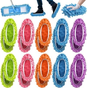 Mop Slippers Shoes Floor Cover Cleaning 20pcs Socks Soft 10 Pairs Washable Dust - Picture 1 of 7