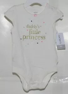 Carters Off White One Piece Pink Pant Set Daddys Little Princess 6 Month - Picture 1 of 10