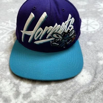 Mitchell Ness Charlotte Hornets Gorra SnapBack Sombrero Azul Script Lana Foto 1 de 4