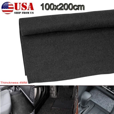 Alfombra de repuesto universal de fieltro negro forro de coche alfombrilla tapicería 1Mx2M Foto 1 de 4
