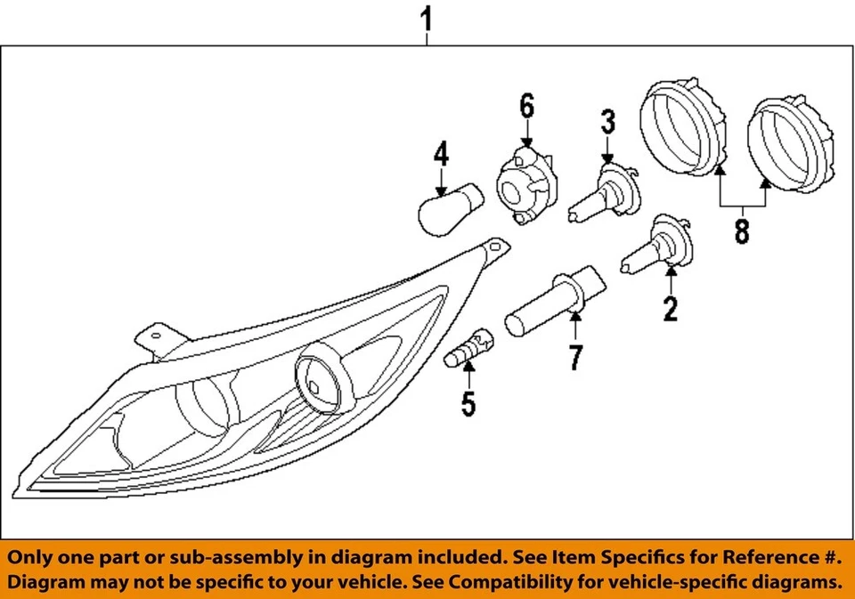 KIA OEM 11-15 Optima-Faro Faro Bombilla 1864755007L Foto 1 de 1