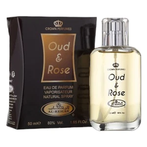 50ml (1.65 fl oz) Al Rehab Oud & Rose Concentrated Perfume Oil Spray Bottle - Picture 1 of 1