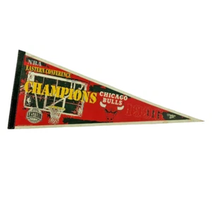 NBA Chicago Bulls 1996 Eastern Conference Champions Basketball Pennant Vintage - Picture 1 of 6