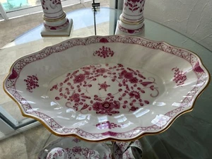 Meissen Indian Flower Rich Pink Oval serving Dish 10.5 inches - Picture 1 of 5