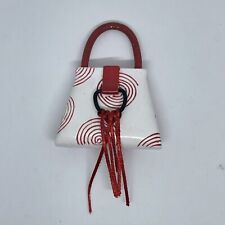 Dept 56 White and Red Purse Ornament 3" Resin Tassel