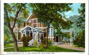 W.F. CODY Buffalo Bill Residence NORTH PLATTE, Nebraska NE linen c1945 Postcard - Picture 1 of 2
