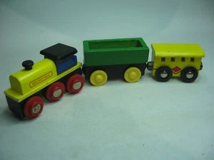 TRAIN ENGINE & TENDER Set binari treno in legno (adatti a Brio Thomas) NR14 - Foto 1 di 4