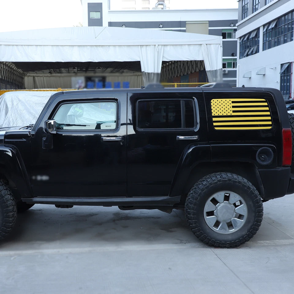 Vinilos calcomanías gráficas de vidrio para ventana de baúl bandera amarilla de Estados Unidos para Hummer H3 2005-10 Foto 1 de 4