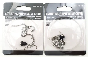 Lot of 2 Everbilt Actuating Flush Valve Chains 10" Stainless Steel Chain W/ Hook - Picture 1 of 12