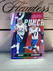 2018 Panini Absolute 1-2 Punch Tom Brady/Rob Gronkowski scharfe Holo-Karte #OTP-TR - Bild 1 von 2