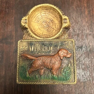 1946 Faux Wood Resin Hunting Dog Cigarette Holder & Ashtray - Picture 1 of 12
