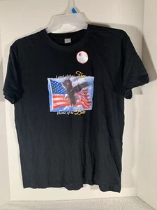 Black T Shirt Size L (Land of the Free, Home of the Brave) - Picture 1 of 5