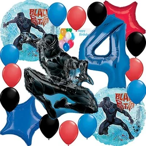 Black Panther Party Supplies Balloon Decoration Bouquet for 4th Birthday - Picture 1 of 1