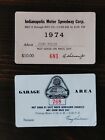1974 Indy 500 Garage Area Ticket Pass & Pass Indianapolis Indiana