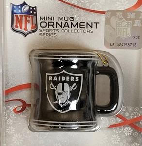 NFL Los Angeles Raiders Ceramic Mini Mug Ornament, NEW - Picture 1 of 1