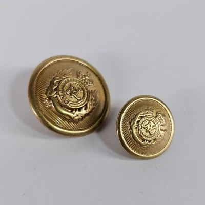 Vtg Ralph Lauren RL Gold Metal Replacement Buttons Chest & Cuff Navy Wool Cloth - Image 1 of 4