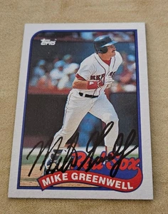 Mike Greenwell 1989 Topps Autographed Baseball Card #630 Boston Red Sox Deceased - Picture 1 of 2