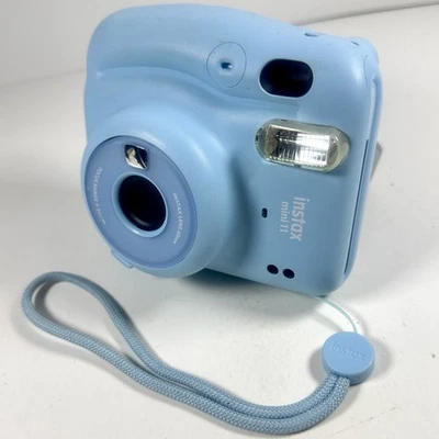 Fujifilm Instax Mini 11 Instant Film Camera Ice Baby Blue w Strap Tested Working - Image 1 of 4