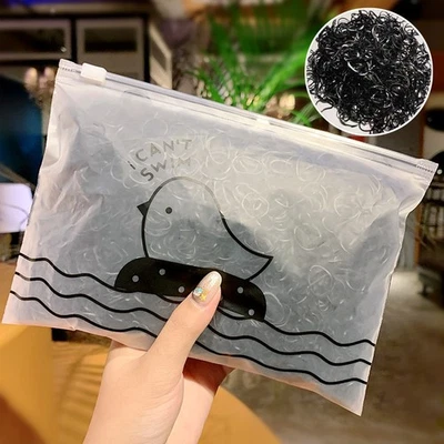 500 Pack Mini Rubber Bands Premium Elastic Bands Non Slip Small Hair Ties Black - Image 1 of 3