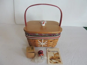 2009 Holiday Longaberger Urlaubshelfer Leckereien Korb Kombination & Pfefferminzknopf - Bild 1 von 11