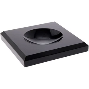 Plymor Black Acrylic Square Base w/ 2" Indented Circle for Sphere, 3.5" x 0.5" - Picture 1 of 1