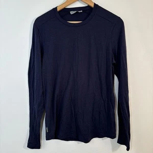 Icebreaker Cool Lite Wool Shirt Womens M Navy Longsleeve *flaw* - Picture 1 of 9