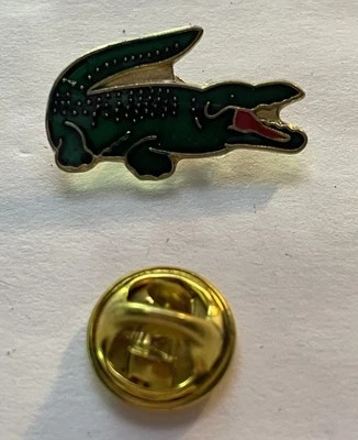 Sombrero/alfiler de solapa vintage de cocodrilo verde con logotipo de Lacoste Foto 1 de 2
