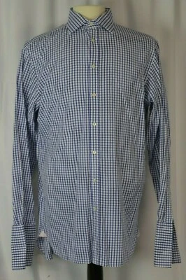 Camisa rosa Thomas rosa para hombre talla 16 algodón abotonada a cuadros profesionales puño francés Foto 1 de 4