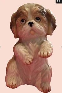 Vintage Homco Shih-tsu Welpe Hund Figur #1467 Biskuitporzellan sitzend hübsche Pose - Bild 1 von 4