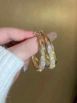 Aretes Argollas En Oro 10k Pendientes Joyería Fina De Moda Regalos Para Mujer Foto 1 de 4