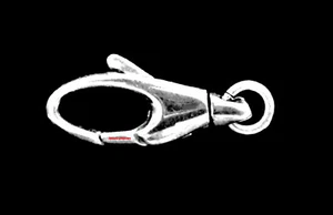 13 mm 14k MASSIV WEISSGOLD Rhodium Hummer Designer ausgefallener drehbarer Verschluss Sprungring - Bild 1 von 4