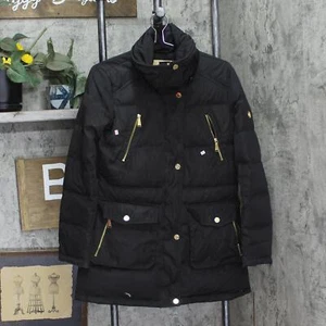 Michael by Michael Kors Womens High Neck Quilted Parka Jacket Coat Black M - Picture 1 of 7